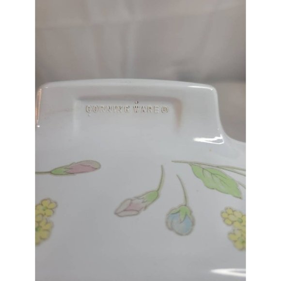 VTG 1989 Corningware Casserole Dish with Lid Pastel Flowers Pattern A-2-B - Picture 6 of 6